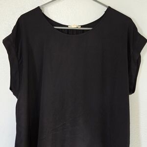 Messini | Black Chiffon Cap Sleeve Blouse Size Large